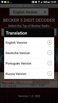 Becker 5Digit Radio Code for PC screenshot 2