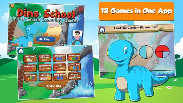 Dino 1st Grade Learning Games for PC screenshot 1