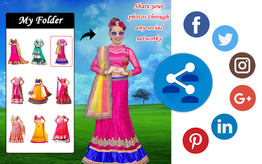 Net Lehenga Choli For Women Photo Montage for PC screenshot 3