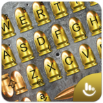 3D Gold Gunnery Bullet Battle Shots Keyboard Theme for PC