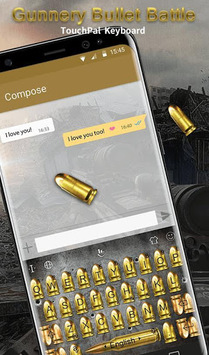 3D Gold Gunnery Bullet Battle Shots Keyboard Theme for PC screenshot 2