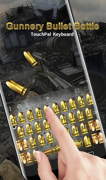 3D Gold Gunnery Bullet Battle Shots Keyboard Theme for PC screenshot 3