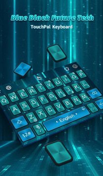 Simple Blue Black Future Tech Keyboard Theme for PC screenshot 1