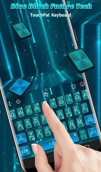 Simple Blue Black Future Tech Keyboard Theme for PC screenshot 3