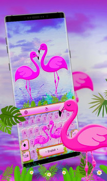 Cute Pink Flamingo Keyboard Theme for PC screenshot 1