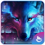 Blue Night Neon Dark Wolf Keyboard Theme for PC