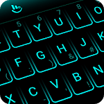 Simple Neon Blue Future Tech Keyboard Theme for PC