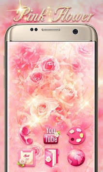 Pink Flower Go Launcher Theme for PC screenshot 1