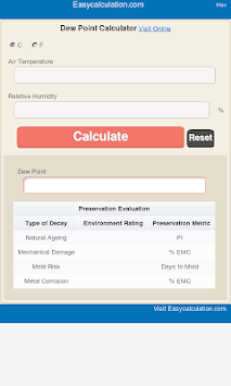 Dew Point Calculator for PC screenshot 1