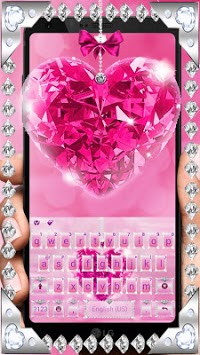 Diamond Pink Love Keyboard Theme for PC screenshot 1