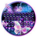 Sparkle Neon Butterfly Keyboard Theme for PC