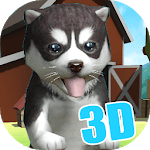 3D Cute Husky Live Wallpaper theme for PC