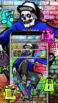 Skateboard Skull Graffiti Theme for PC screenshot 1