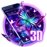 3D Purple Butterfly Theme for PC