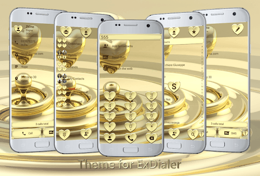 Dialer Hearts Gold Theme for PC screenshot 1