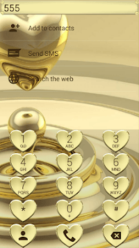 Dialer Hearts Gold Theme for PC screenshot 3