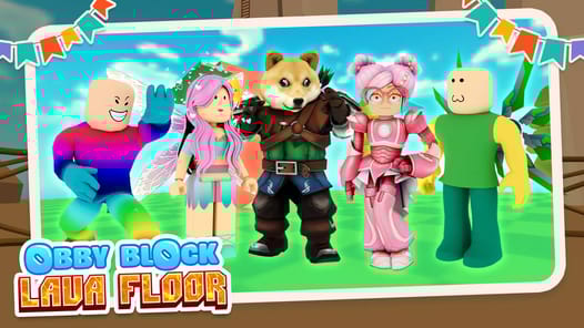 Obby Block World: Lava Fall for PC screenshot 1