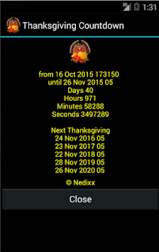 Thanksgiving Countdown Widget for PC screenshot 2