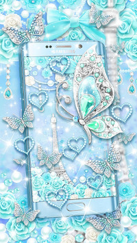 Turquoise Diamond Butterfly Live Wallpaper for PC screenshot 2