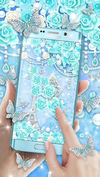 Turquoise Diamond Butterfly Live Wallpaper for PC screenshot 3