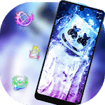 Neon marshmello blue colorful theme for PC