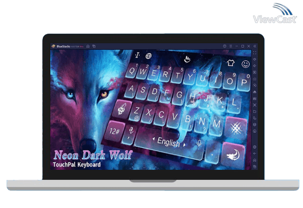 Run Blue Night Neon Dark Wolf Keyboard Theme on PC
