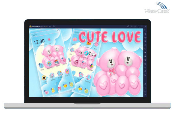 Run Cute Bear Love Theme Teddy + 3D cartoon icon pack on PC