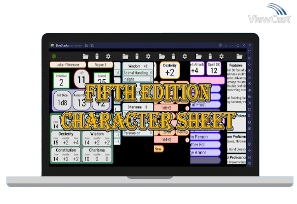 Run Fifth Edition Character Sheet on PC Run Fifth Edition Character Sheet on PC
