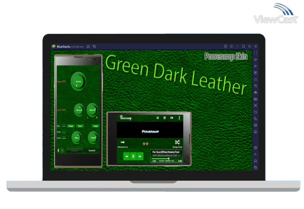 Run Poweramp Skin Green Dk Leather on PC Run Poweramp Skin Green Dk Leather on PC