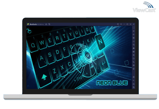 Run Simple Neon Blue Future Tech Keyboard Theme on PC