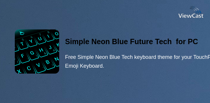 Simple Neon Blue Future Tech Keyboard Theme for PC screenshot